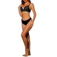 thumbnail image 2 of Unique Bargains Women's Lace Bra and Panty Set Full Coverage Underwire Bras Lingerie Sets 40 B Black, 2 of 6