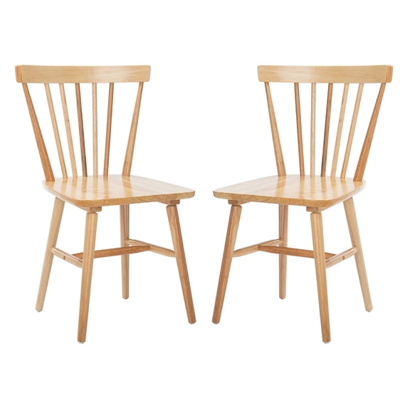 Natural Finish Windsor Spindle Back Dining Chairs Set of 2 – Solid Wood