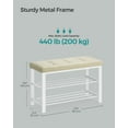 thumbnail image 3 of SONGMICS 3-Tier Shoe Storage Bench with Foam Padded Seat, Cream Cloud White, 3 of 6