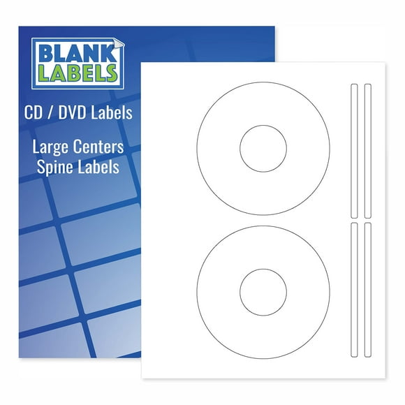 Blank Labels CD/DVD Photo Gloss Labels from Blank Labels, 5931 Or 8942 Word Template Compatible, Inkjet Printer Guaranteed Easy to Peel Made in USA 50 Sheets 100 Disc Labels & 400 Spine Labels