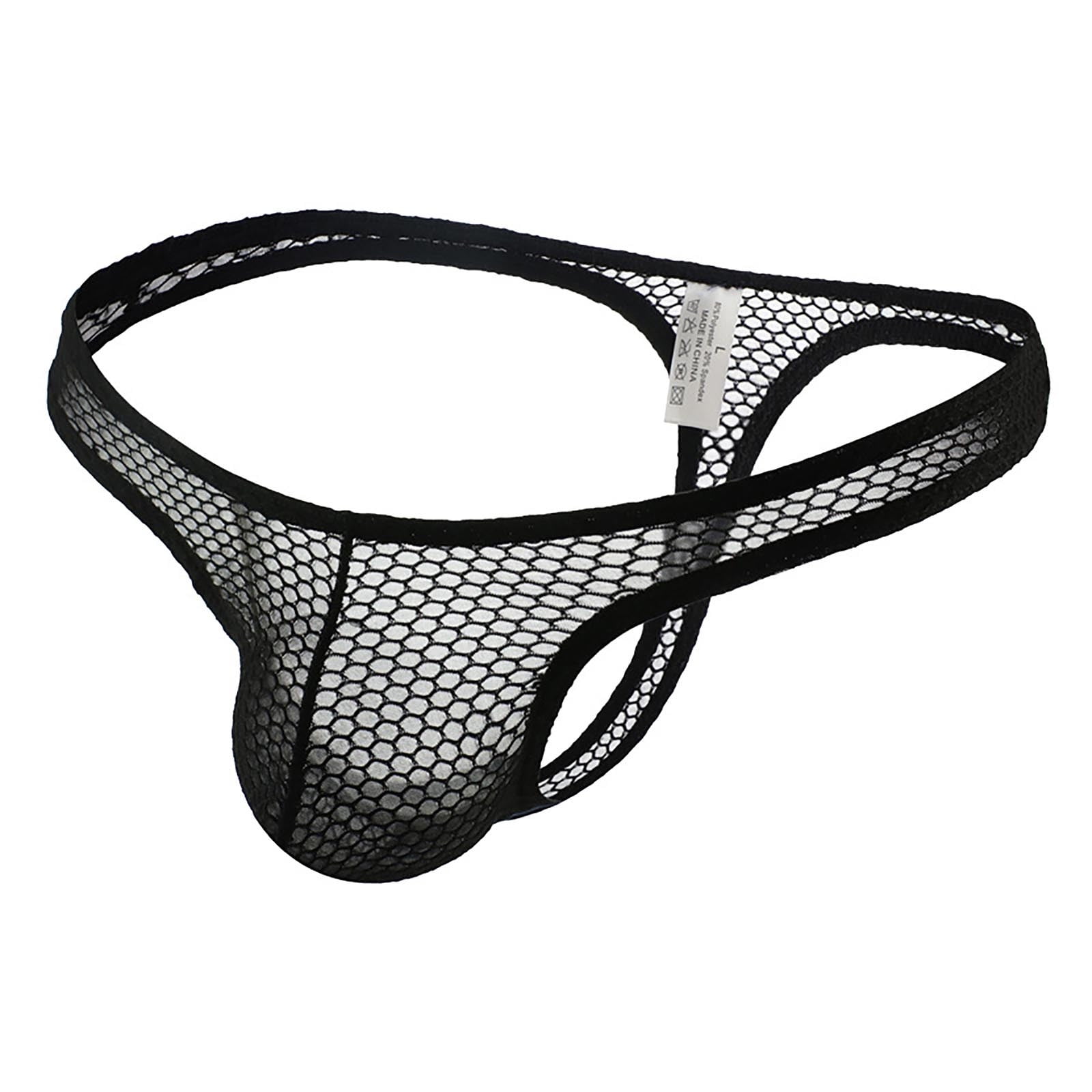 BIZIZA Bulge Mesh G-String for Men See Through Fishnet Underwear Low ...