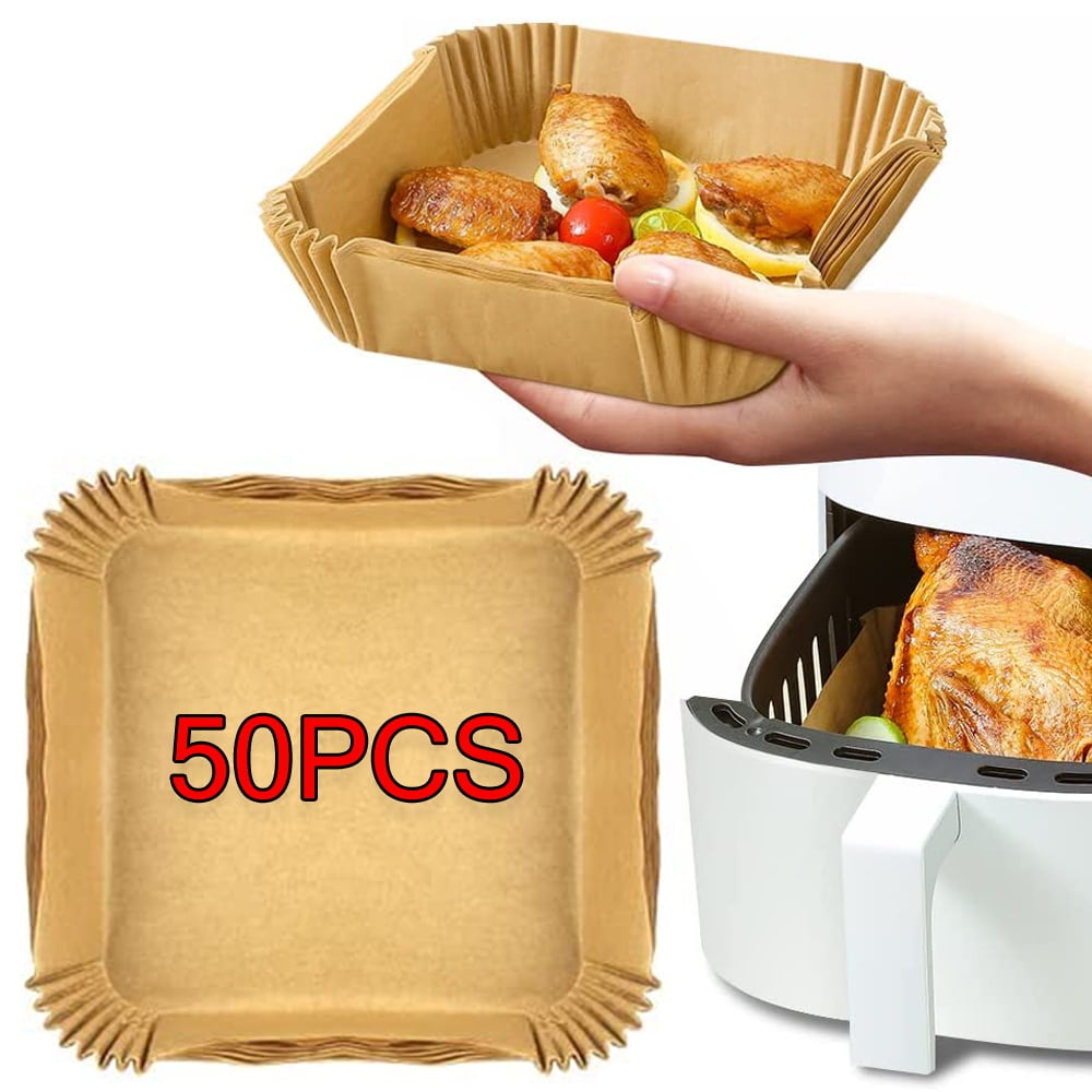 50PCS Air Fryer Disposable Paper Liner Square NonStick Parchment