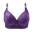 thumbnail image 5 of Ashirexll Women's Bras Full Coverage,Woman's Printing Gathered Together Large Size Daily Bra Underwear No Rims,Plus Size Bras for Womens,Purple,XS, 5 of 5