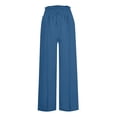 thumbnail image 4 of Seductiva Soft Leggings for Women Linen Pants Women Summer Wide Leg Pants Drawstring Elastic Waist Pants High Waisted Pants Casual Beach Trousers Loose Casual Pants, 4 of 5