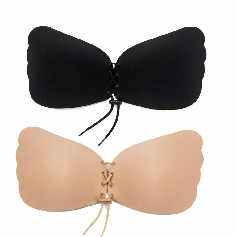 Women's Sexy Strapless Backless Padded Push Up Bra Invisible With  Drawstrings 