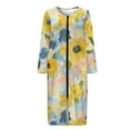 thumbnail image 5 of FOR U DESIGNS Watercolor Flower Print House Dresses for Women Lightweight House Dresses for Women with Pockets, Womens Embroidered Housecoat Long Sleeve Duster Robe, L, 5 of 8
