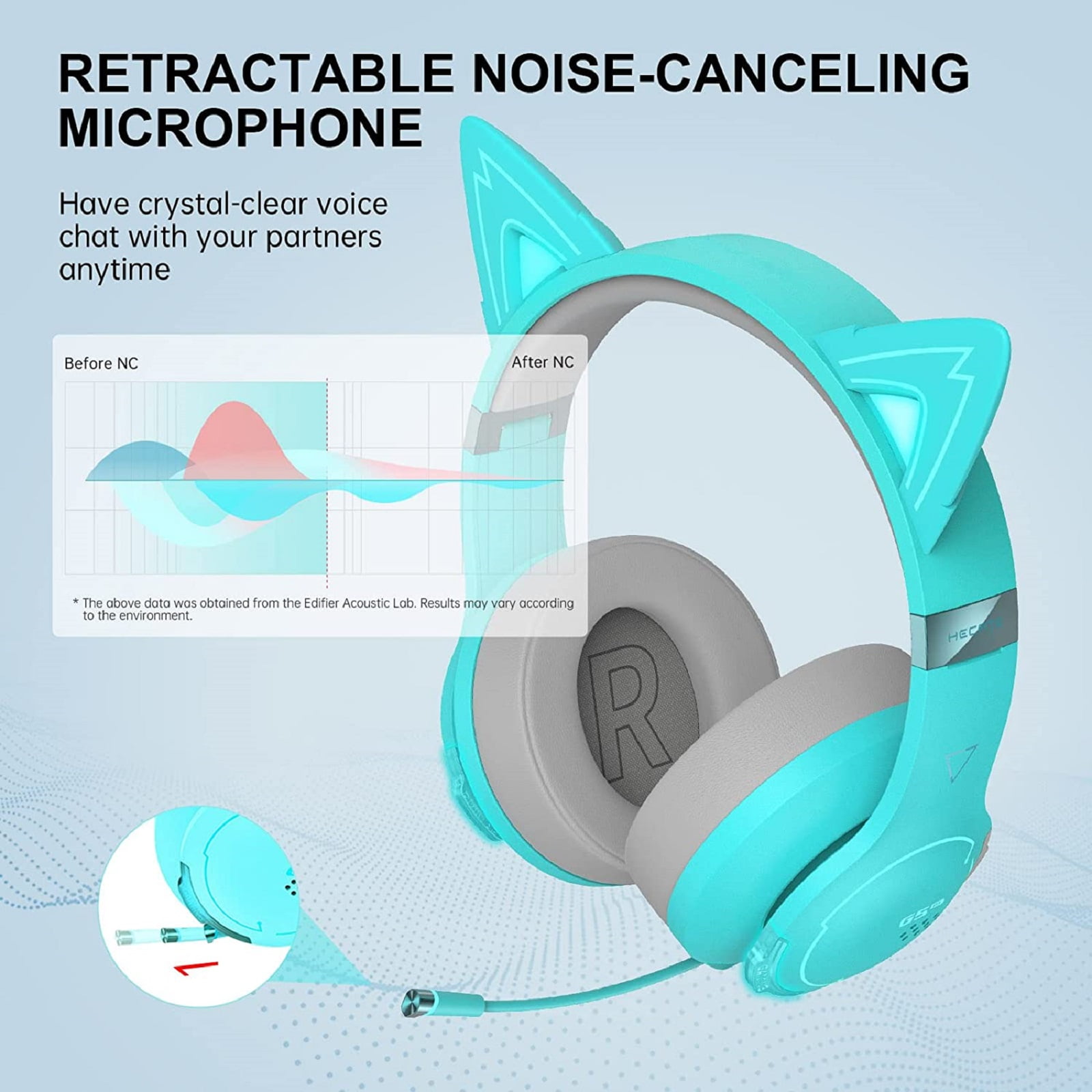 Edifier G5BT CAT Wireless Bluetooth Wired Cat Ear Gaming Headset with Mic