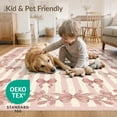 thumbnail image 4 of ODIKA 8'x10' Washable Area Rug Non-Slip Chair-Friendly Mat Field Vintage Border Dainty Polka Dot Cute Motif Striped Playful for Dining Room, Large Office, Lounge, 4 of 7