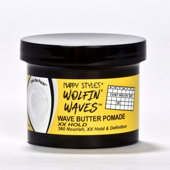 Nappy Styles Wolfin' Waves Butter Pomade, 360 Nourish, XX Hold and Definition, 4oz, Unisex, Curly