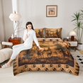thumbnail image 4 of Feelyou Jungle Deer Moose Full Size Comforter Sets, Brown Rustic Lake House Bedding Comforter Set, Cartoon Woodland Wildlife Reversible Bedding Sets, Super Cozy Room Decor, 3pcs, 4 of 8