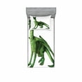thumbnail image 2 of Animal Bedding Set with Sheet & Covers, Ugly but Dragon Standing and Looking Miniature Dino Like Image Artwork Print, Printed Bedroom Decor 2 Shams, 4 Sizes, White Green, by Ambesonne, 2 of 3