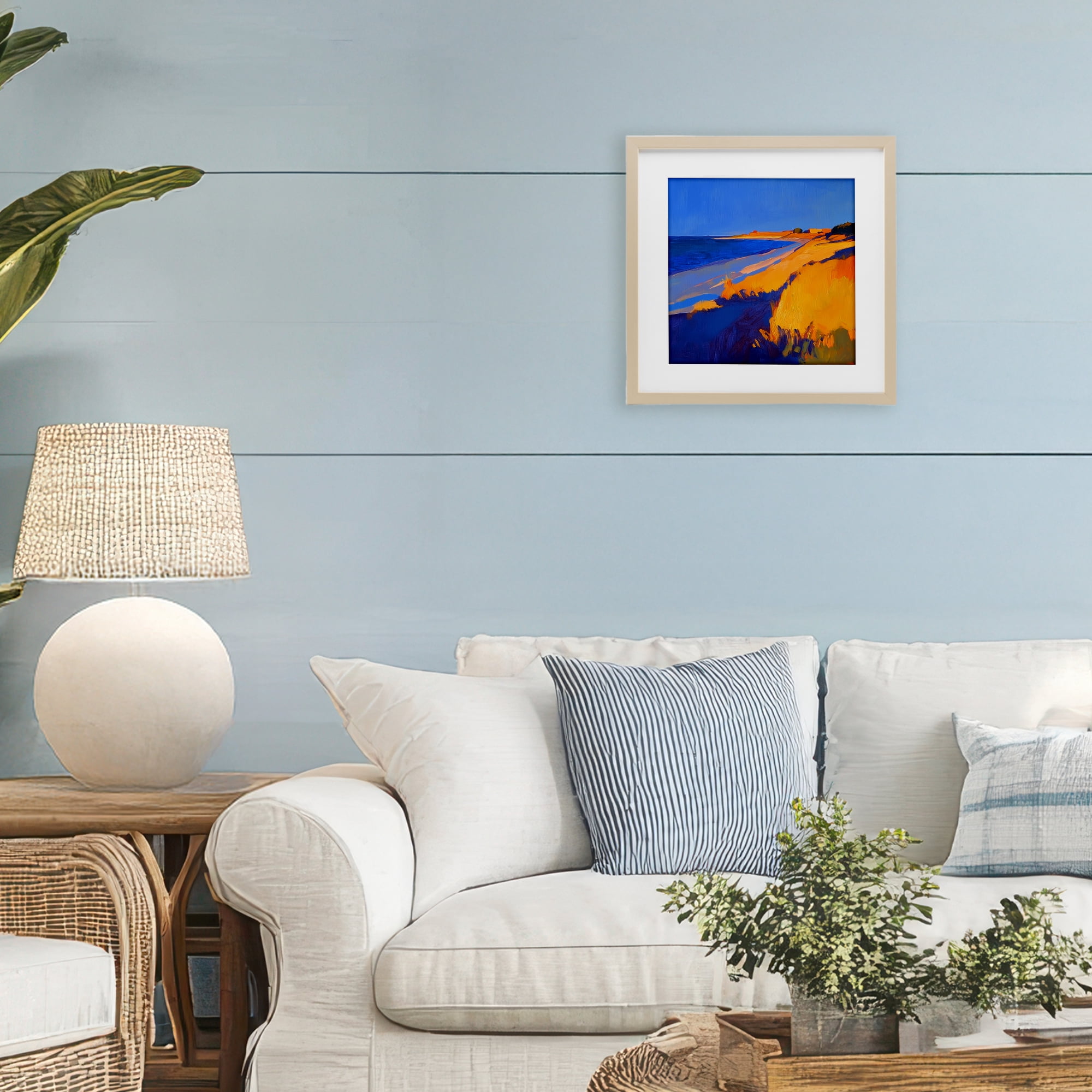 Stupell Industries Complimentary Coast Seascape Birch Framed Print Under Glass, design by Walker Noble