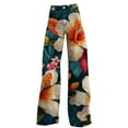 thumbnail image 4 of BKQCNKM Wide Leg Jeans Woman, Colored Jeans for Women, Vintage Jeans, Baggy Jean Summer Wide Leg Vintage Pant Y2k Denim Pant, Floral Jeans, White 1 L, 4 of 4