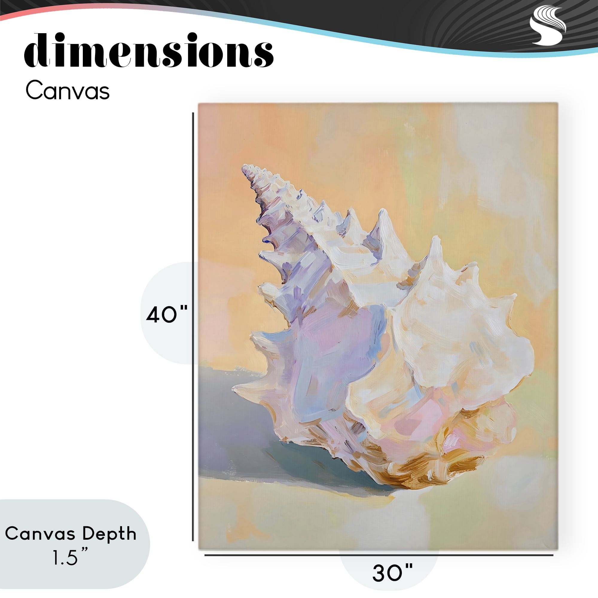 Stupell Industries Vintage Shell in Pastel Light Canvas Wall Art, design by The Prints Vibe