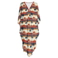 thumbnail image 5 of SEANATIVE Women Kaftan Dresses Plus Size V-Neck Batwing Sleeves Beach Coverup Boho Caftan Side Slits Long Kaftans Cruise Outfits for Beach Party, Beach Sunset Palm Tree Pattern, 5 of 7