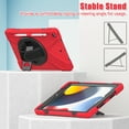 thumbnail image 7 of XYX Case for iPad 9th/8th/7th Gen 10.2 inch 2021/2020/2019 with 360 Degree Rotating, Hand Strap, Shoulder Strap, Red, 7 of 7