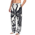 thumbnail image 6 of Salouo Artistic Black White Peacocks Print Pajama Pants for Men, Lounge Pants Elastic Waistband Casual Men's sleepwear Loungewear Sleep Pajama Pant -Medium, 6 of 7