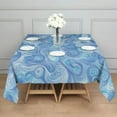 thumbnail image 3 of Blue White Tie Dye Swirl Pattern Square Tablecloth,Waterproof Square Table Cover,Wipeable Spillproof Washable Table Cover for Home Kitchen Party Decor 60"x60"(152x152cm), 3 of 6
