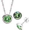 Swarovski Crystal Silver-Plated Necklace and Earring Set, Available in 12 Birthstones