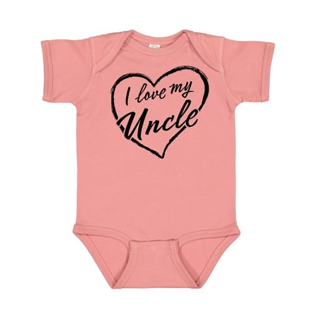 

Inktastic I Love My Uncle in Black Chalk Heart Gift Baby Boy or Baby Girl Bodysuit