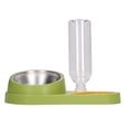 thumbnail image 3 of Cat Bowls,Water And Food Bowls Cat,Automatic Cat Water Dispenser Cat Food Dispenser Pet Bowls Set,Cat Water Food Bowl Automatic Water Filling 16 Degree Tilt Stainless Steel Double Pet [green], 3 of 9