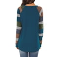 thumbnail image 6 of Women Round Neck Long Sleeves Color Block Tunic Shirt, 6 of 8