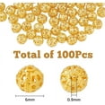 thumbnail image 2 of 1 Box 100Pcs Golden Hollow Spacer Beads Rack Plating Brass Beads Long-Lasting Plated Charms Stackable Accessories for Earring Necklace Bracelets Making. Hole:0.9mm, 2 of 7