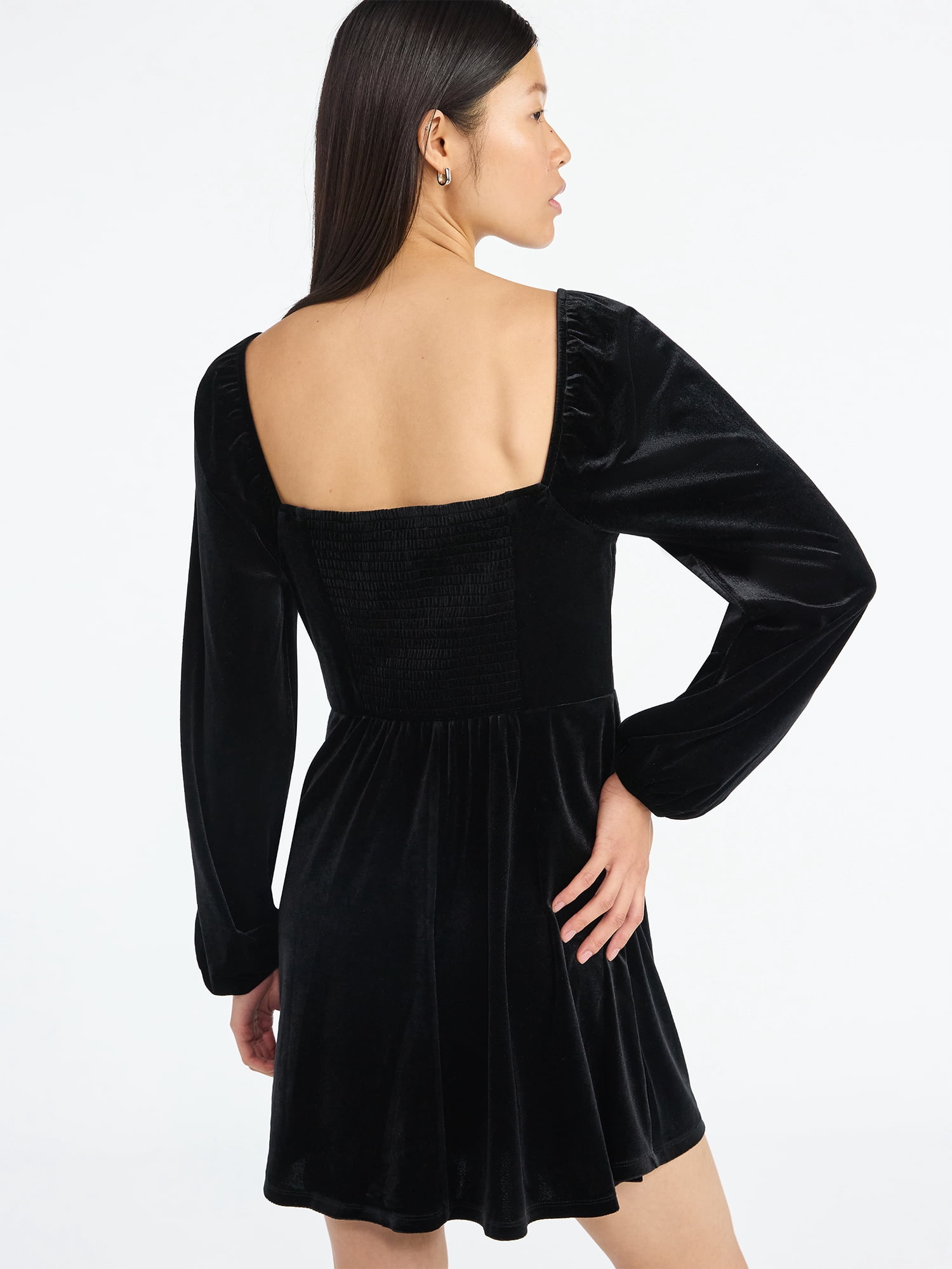 Scoop Women's and Women's Plus Velvet Sweetheart Mini Dress, Sizes XS-4X