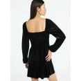 thumbnail image 3 of Scoop Women's and Women's Plus Velvet Sweetheart Mini Dress, Sizes XS-4X, 3 of 5