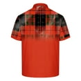 thumbnail image 5 of BiZtdJrK Men's Casual Golf Shirts Short Sleeve Button Down Collared Shirts Summer Loose Fit Tennis Polos Shirts Fashion Plaid Work Tops Orange S, 5 of 6