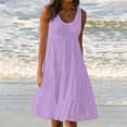 thumbnail image 1 of FcBaudy Robes d'Été pour Femmes, Robes pour Femmes, Jupe pour Femmes Robe d'Été pour Femmes à Col Rond Imprimée Sans Manches Robe de Plage pour Femmes Jupe en Coton, 1 of 8