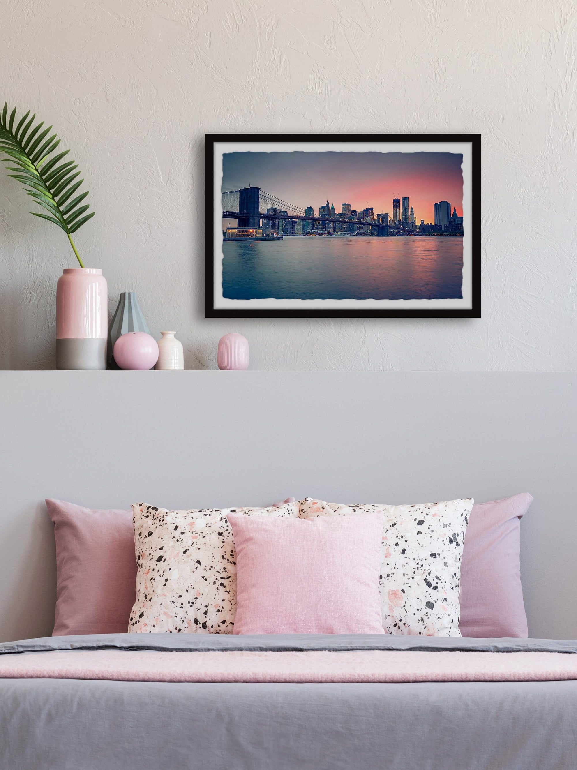 Marmont Hill Dawn at the City Framed Wall Art, 12" x 18"