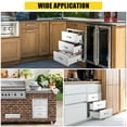 thumbnail image 1 of Outdoor Kitchen Drawer – Stainless Steel Triple Drawer – Flush Mount for BBQ Island – Handle & Ventilation Panel – Weatherproof Built-in Storage – 20x23x27 Inch, 1 of 7