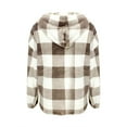 thumbnail image 4 of ZICTH Hoodies for Women Trendy Gingham Half Button Drop Shoulder Hoodie Casual Plaid Shacket Button Down Long Sleeve Sweatshirts Women, 4 of 6
