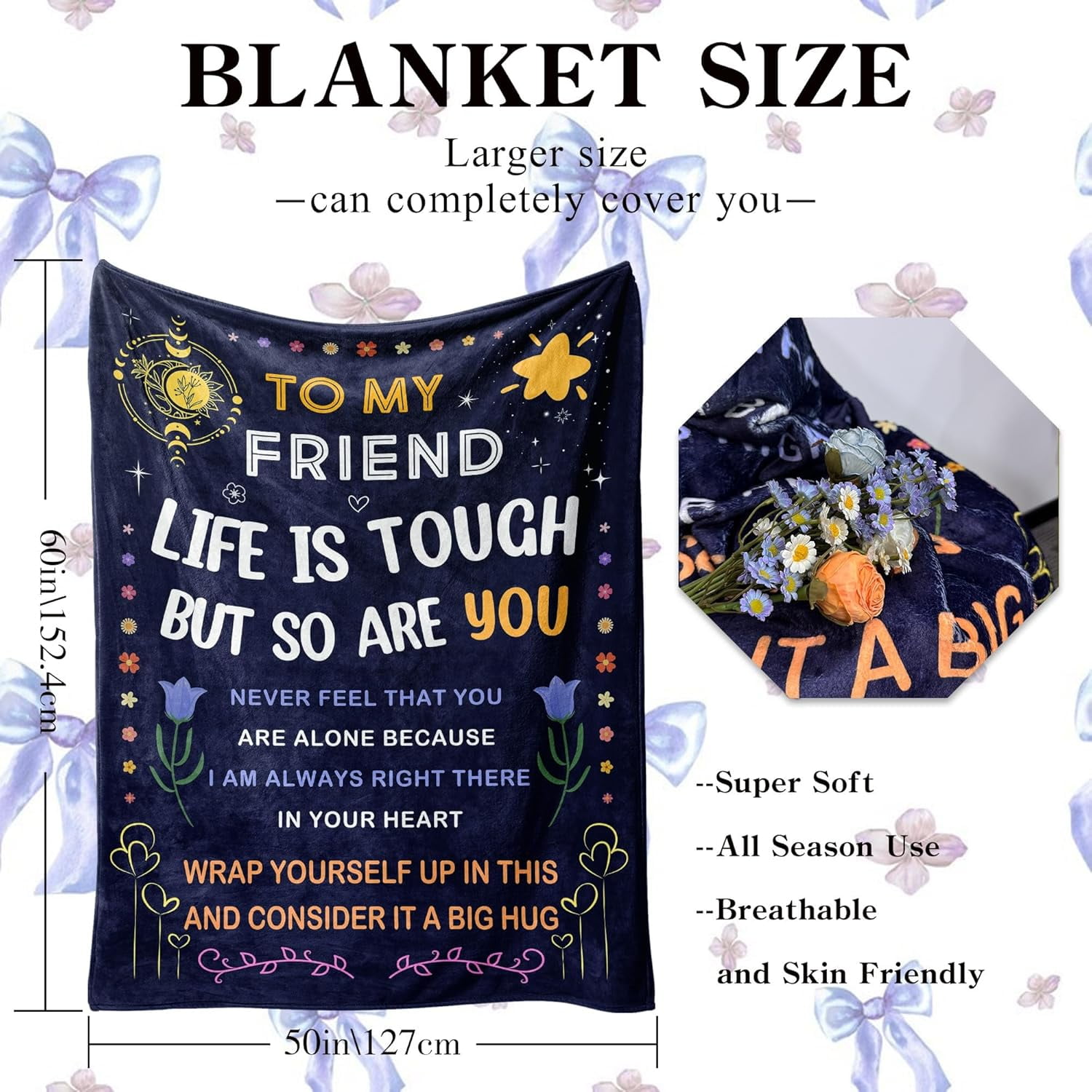 Best Friend Birthday Gifts for Women Friendship Gifts for Women Long Distance Relationship Gifts for Best Friend Bestie BFF Christmas Valentines Birthday Gifts for Best Friend Blanket