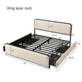 thumbnail image 6 of King Size Metal Bed Frame with Curved Upholstered Headboard and Footboard, King Modern Platform Bed with 4 Storage Drawers, Heavy Duty Metal Slats, No Box Spring Needed, Beige, 6 of 9