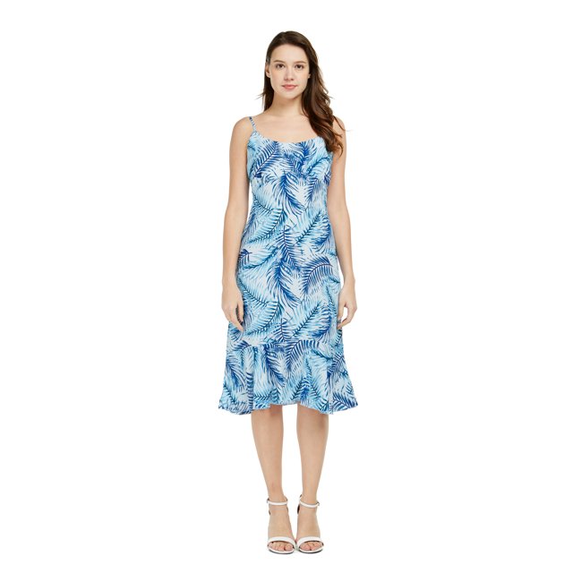 Hawaii Hangover Robe à Volants Sirène Hawaïenne pour Femmes TG Simplement Feuilles Bleues