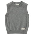 thumbnail image 2 of LUGOGNE Boys Sweater Vest Sleeveless Crew Neck Knit Pullover Fall Winter Warm Layering Knitwear Tops for Kids Children School Uniform Casual Classic Waistcoat Gray,Size 14, 2 of 6