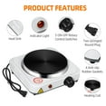 thumbnail image 2 of HLONK Portable Hot Plate Burner  Single Electric Cooktop with Temperature Adjustment, 2 of 9
