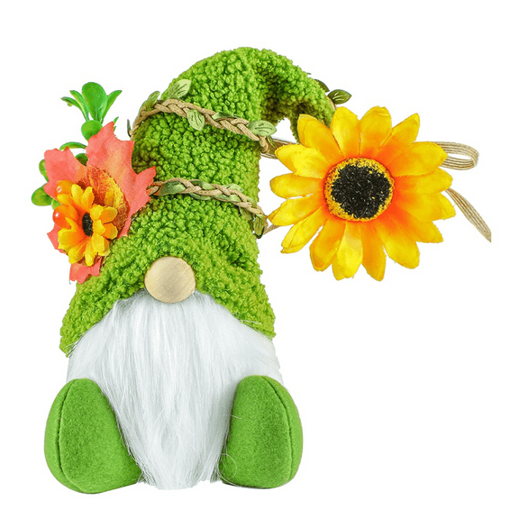 Sunflower Gnome Plush, Spring Summer Gnomes Holiday Ornaments, Gift Handmade Shelf Tiered Tray Decorations A