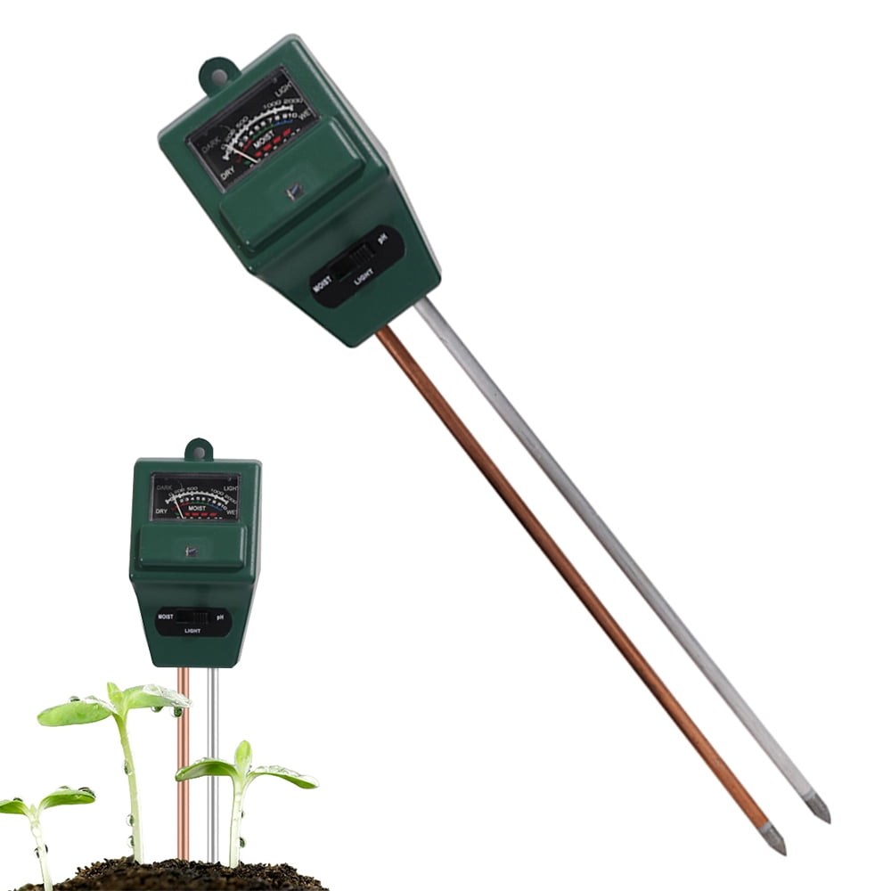 Soil Tester 3 in 1 Soil Hygrometer PH Water Moisture Sunlight Humidity Plant Meter Acidity Analyzer Detector Reader with Double Probe Sensor