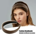 thumbnail image 3 of Unique Bargains 1 Pc Checkered Pattern Padded Headband Hairband for Women Faux Leather Brown 1.2 Inch Wide, 3 of 7