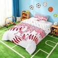 thumbnail image 2 of Manfei Kawaii Baseball Twin Comforter Sets, Girls Personalized Initial L Bedding Set, Pink Light Blue L, Polka Dots Reversible 2pcs 1 Comforter and 1 Pillowcase, 2 of 6