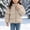 Khaki, variant on Kids' Stand Collar Zip Puffer Jacket, Bear Applique On the Back and Padded Warm Construction, Side Pockets, Kids Winter Outerwear, 1‑8 Years, Toddler Jacket Pink 1-2 Years