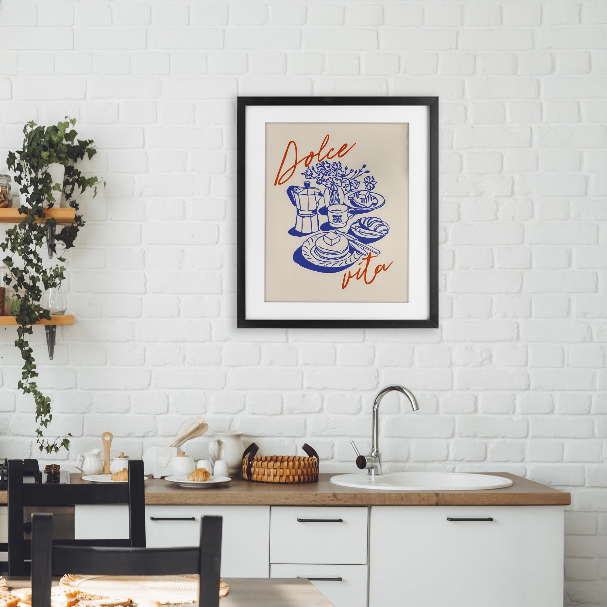 Stupell Industries Retro Breakfast Morning Spread Black Framed Print Under Glass, design by The Prints Vibe