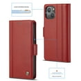 thumbnail image 6 of SaniMore for iPhone 15 6.1" 2023 Case, PU Leather Magnetic Flip Folio Shell with Card Holders RFID Blocking Kickstand Shockproof TPU Case Magnetic Closure Business Cover, Red, 6 of 13