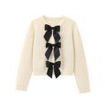 thumbnail image 2 of HH TRAF 2024 Suéteres de punto casuales para mujer Suéteres de punto sólidos Cuello redondo Manga larga Lazo decorado Cárdigan de un solo pecho Otoño Mujer Moda, 2 of 5