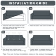 thumbnail image 6 of MJIAexp (71"-91") Stretch Sofa Cover Slipcover,Couch Covers for 3 Cushion Couch Sofa with sofa armrest,Pet Friendly Furniture Protector Sofa with Elastic Bottom for Kids,Jacquard lines(Charcoal), 6 of 7