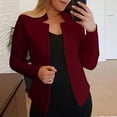 thumbnail image 5 of Dezsed Blazers for Women Business Casual Women's Color Casual Fashion Long-Sleeved Cardigan Jacket Coat Outerwear Wine M, 5 of 7