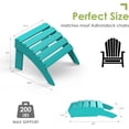 thumbnail image 3 of SONGMY Adirondack-Ottoman | Folding | HDPE Plastic | Outdoor Footrest | All Weather | Foot Rest | Foot Stool | Aqua | for Adirondack Chair | for Patio Backyard Pool, 3 of 7